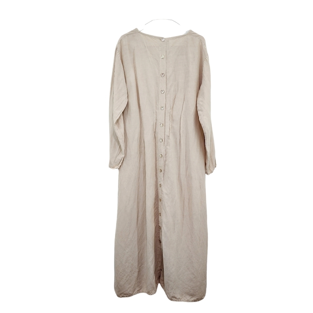 Homefrocks Women's Silk Linen Blend Vintage Maxi Dress Lagenlook Sz L - Picture 6 of 8